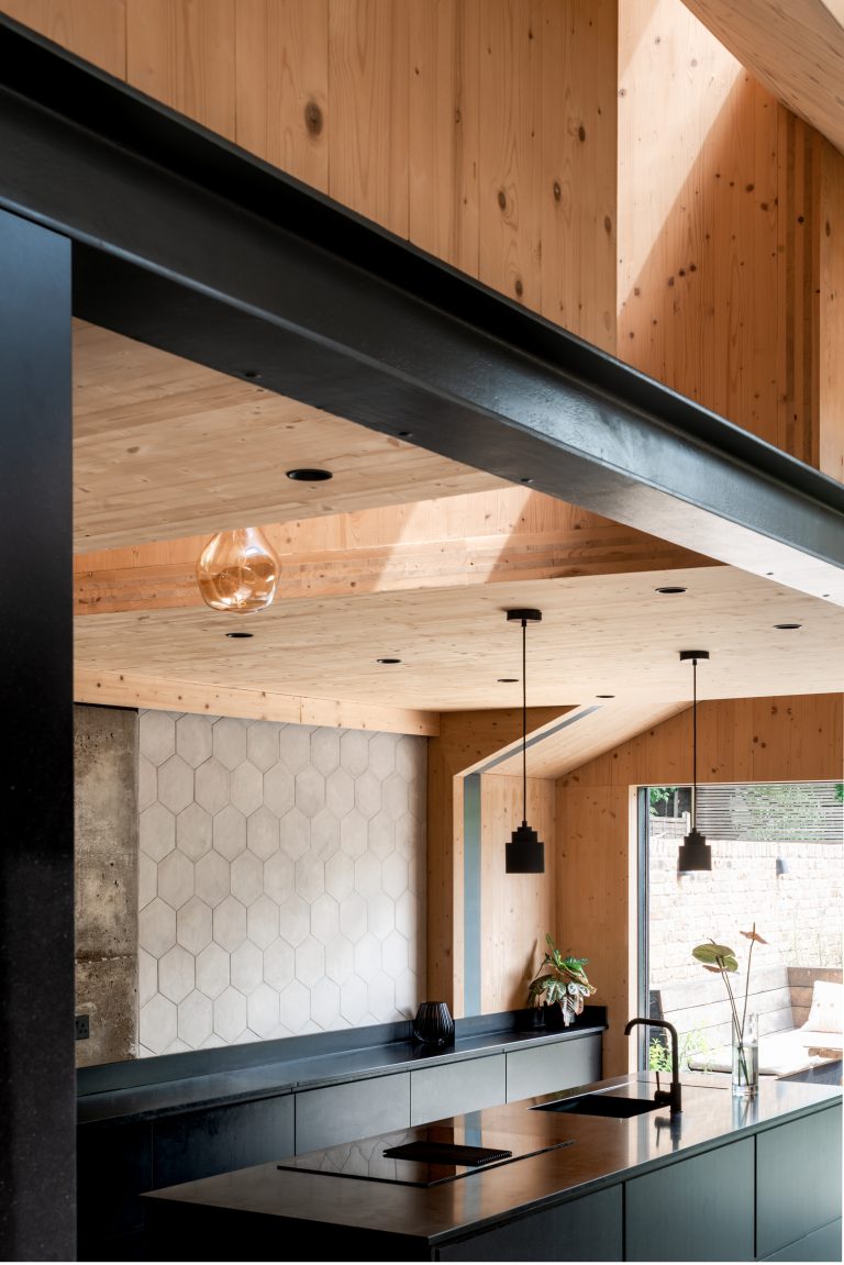 Beautifully detailed kitchen and double-height extension showcasing modern architectural design, materials, and finishes, delivered by Architect Your Home.